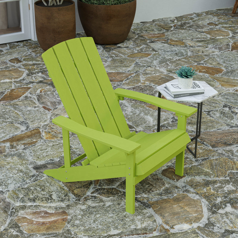 Set of 2 Riviera Adirondack Patio Chairs With Vertical Lattice Back And Weather Resistant Frame