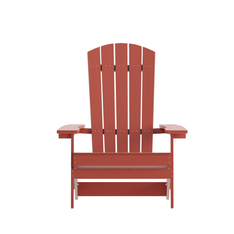 Riviera Poly Resin Folding Adirondack Lounge Chair - All-Weather Indoor/Outdoor Patio Chair
