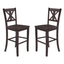 Imelda Set of Two Solid Wood Modern Farmhouse Bar Height Dining Stool
