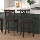 Imelda Set of Two Solid Wood Modern Farmhouse Counter Height Dining Stool