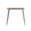 Dryden Indoor/Outdoor Dining Table, 31.5" Square All Weather Poly Resin Top with Steel Base