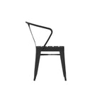 Clarkton Set of Two Indoor/Outdoor Black Poly Resin Stacking Arm Chair