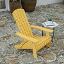 Set of 2 Riviera Poly Resin Folding Adirondack Lounge Chair - All-Weather Indoor/Outdoor Patio Chair