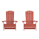 Set of 2 Riviera Poly Resin Folding Adirondack Lounge Chair - All-Weather Indoor/Outdoor Patio Chair