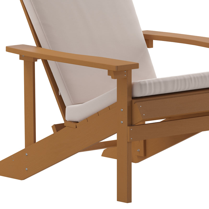 Riviera Set of 2 Weather Resistant Adirondack Patio Chairs With Vertical Lattice Backs and Comfort Foam Cushions