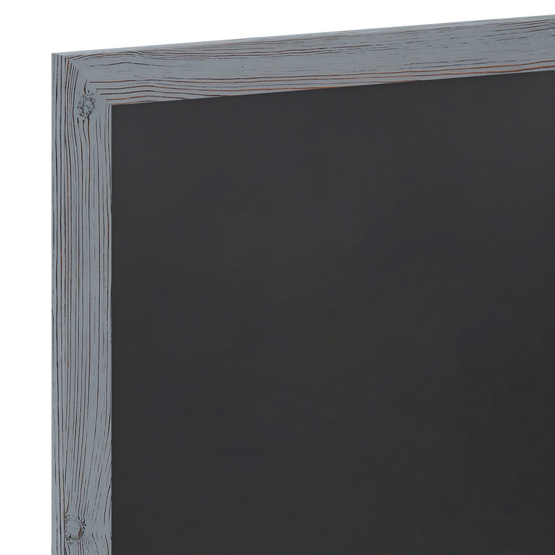 Magda 18" x 24" Rustic Gray Wall Mount Magnetic Chalkboard Sign, Hanging Wall Chalkboard Memo Board