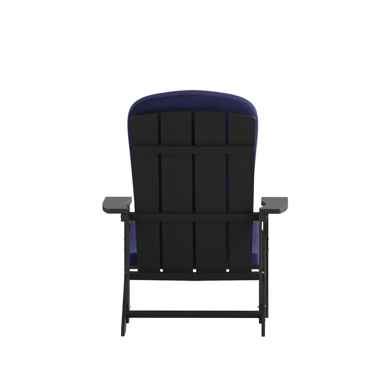 Riviera Set of 2 Weather Resistant Adirondack Patio Chairs With Vertical Lattice Backs and Comfort Foam Cushions