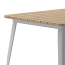 Dryden Indoor/Outdoor Dining Table, 31.5" Square All Weather Poly Resin Top with Steel Base