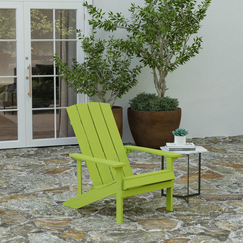 Riviera Adirondack Patio Chairs With Vertical Lattice Back And Weather Resistant Frame