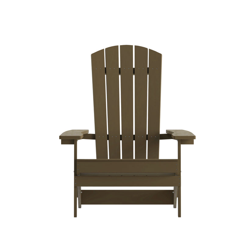 Set of 4 Riviera Poly Resin Folding Adirondack Lounge Chair - All-Weather Indoor/Outdoor Patio Chair
