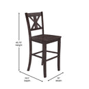 Imelda Set of Two Solid Wood Modern Farmhouse Bar Height Dining Stool