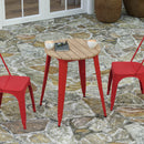 Dryden Indoor/Outdoor Dining Table, 23.75" Round All Weather Poly Resin Top with Steel Base