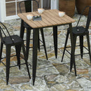 Dryden Indoor/Outdoor Bar Top Table, 31.5" Square All Weather Poly Resin Top with Steel base