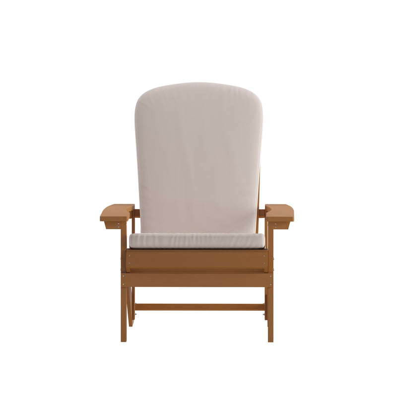 Riviera Set of 2 Weather Resistant Adirondack Patio Chairs With Vertical Lattice Backs and Comfort Foam Cushions