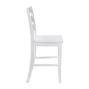 Verity Set of Two Classic Wooden Ladderback Counter Height Barstools with Solid Wood Seats