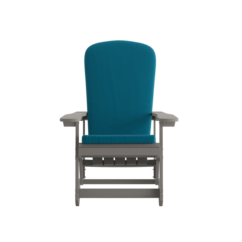Atlantic All-Weather Polyresin Adirondack Rocking Chair with Vertical Slats and Weather Resistant Cushions