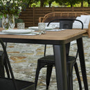Dryden Indoor/Outdoor Dining Table with Umbrella Hole, 30" x 60" All Weather Poly Resin Top and Steel Base