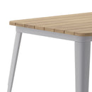 Dryden Indoor/Outdoor Dining Table with Umbrella Hole, 30" x 60" All Weather Poly Resin Top and Steel Base