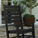 Fielder Set of 2 Contemporary Rocking Chairs, All-Weather HDPE Indoor/Outdoor Rockers