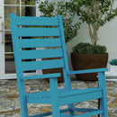 Fielder Set of 2 Contemporary Rocking Chairs, All-Weather HDPE Indoor/Outdoor Rockers in Blue