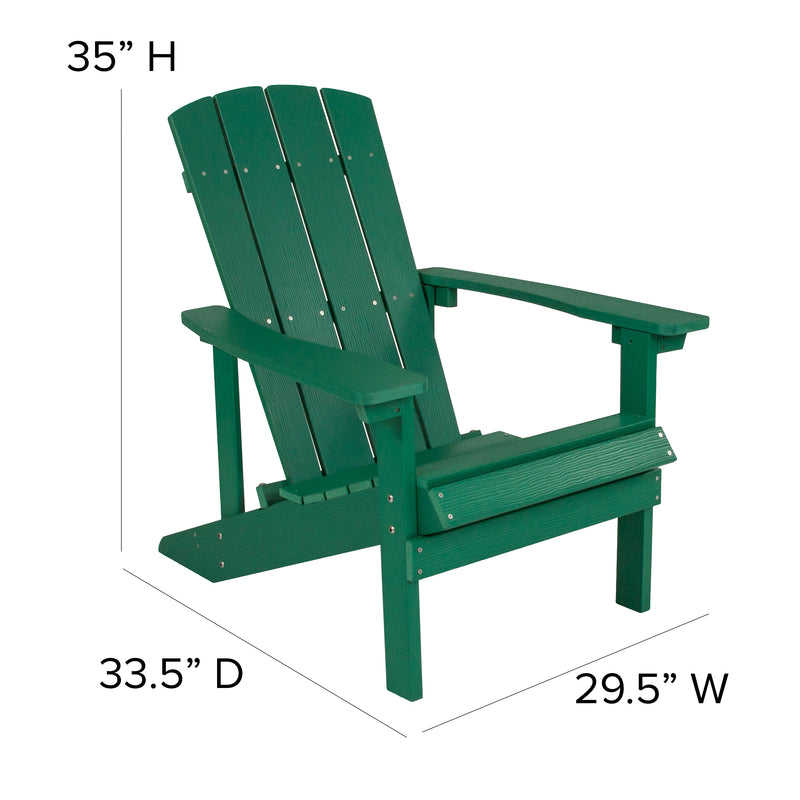 Riviera Set of 2 Weather Resistant Adirondack Patio Chairs With Vertical Lattice Backs and Comfort Foam Cushions