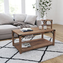 Green River Modern Farmhouse Engineered Wood Coffee Table and Powder Coated Steel Accents