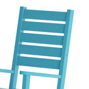 Fielder Set of 2 Contemporary Rocking Chairs, All-Weather HDPE Indoor/Outdoor Rockers in Blue