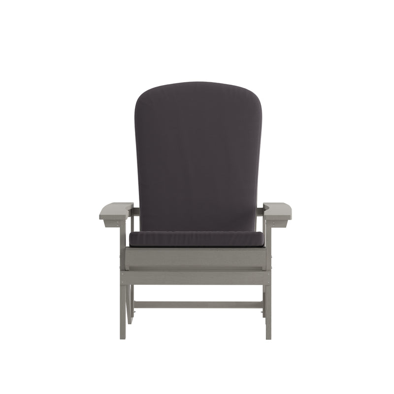 Riviera Set of 2 Weather Resistant Adirondack Patio Chairs With Vertical Lattice Backs and Comfort Foam Cushions
