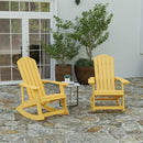Set of 2 Atlantic All-Weather Polyresin Adirondack Rocking Chair with Vertical Slats