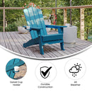 Nassau Adirondack Chair with Cup Holder, Weather Resistant HDPE Adirondack Chair in Blue