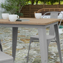 Dryden Indoor/Outdoor Dining Table, 31.5" Square All Weather Poly Resin Top with Steel Base
