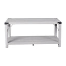 Green River Modern Farmhouse Engineered Wood Coffee Table and Powder Coated Steel Accents