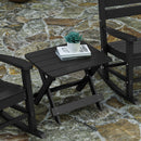 Ridley Outdoor Folding Side Table, Portable All-Weather HDPE Adirondack Side Table in Black