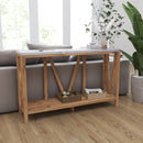 Erikson Modern Farmhouse Engineered Wood Sofa Table with Wood Bracing and Lower Shelf