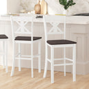 Imelda Set of Two Solid Wood Modern Farmhouse Bar Height Dining Stool