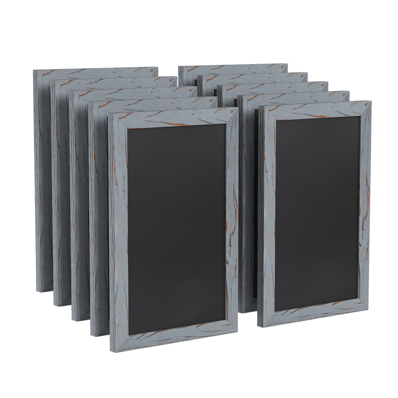 Magda Set of 10 Wall Mount Magnetic Chalkboards in Rustic Gray, 11" x 17"