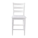 Verity Set of Two Classic Wooden Ladderback Counter Height Barstools with Solid Wood Seats