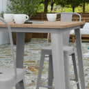 Dryden Indoor/Outdoor Bar Top Table, 31.5" Square All Weather Poly Resin Top with Steel base