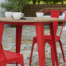 Dryden Indoor/Outdoor Dining Table, 30" Round All Weather Poly Resin Top with Steel Base