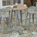 Dryden Indoor/Outdoor Bar Top Table, 30" Round All Weather Poly Resin Top with Steel base