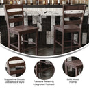 Verity Set of Two Classic Wooden Ladderback Counter Height Barstools with Solid Wood Seats