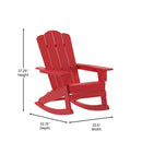 Ridley Adirondack Rocking Chair with Cup Holder, Weather Resistant HDPE Adirondack Rocking Chair in Red, Set of 2