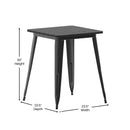 Dryden Indoor/Outdoor Dining Table, 23.75" Square All Weather Poly Resin Top with Steel Base