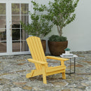 Riviera Poly Resin Folding Adirondack Lounge Chair - All-Weather Indoor/Outdoor Patio Chair