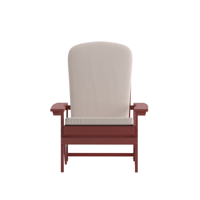 Riviera Set of 2 Weather Resistant Adirondack Patio Chairs With Vertical Lattice Backs and Comfort Foam Cushions