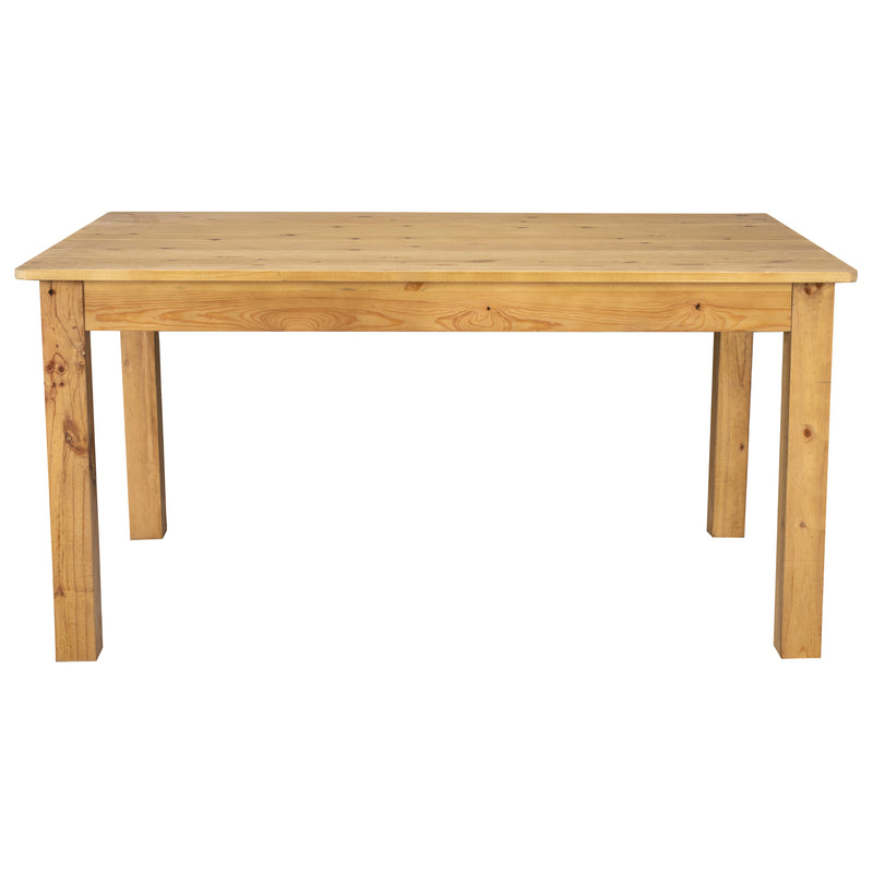 Jessamine 60" x 38" Rectangular Solid Pine Farm Dining Table
