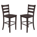 Verity Set of Two Classic Wooden Ladderback Bar Height Barstools with Solid Wood Seats