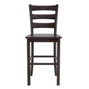 Verity Set of Two Classic Wooden Ladderback Bar Height Barstools with Solid Wood Seats