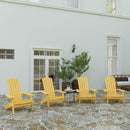 Set of 4 Riviera Poly Resin Folding Adirondack Lounge Chair - All-Weather Indoor/Outdoor Patio Chair