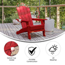 Nassau Adirondack Chair with Cup Holder, Weather Resistant HDPE Adirondack Chair in Red